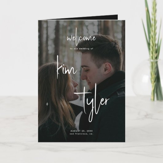 Moderne Foto-Hochzeit Programm (Vorderseite)