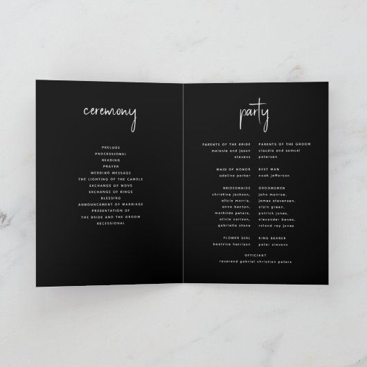 Moderne Foto-Hochzeit Programm (Innenseite)