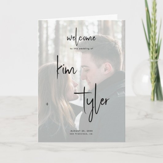 Moderne Foto-Hochzeit Programm (Vorderseite)