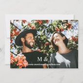 Moderne Foto-Hochzeit - Querformat Einladung (Rückseite)