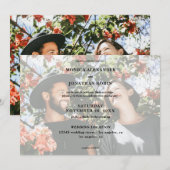 Moderne Foto-Hochzeit - Querformat Einladung (Vorne/Hinten)