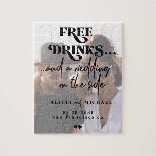 Moderne Foto Hochzeit retten das Datum Puzzle (Vertikal)