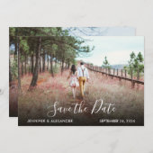 Moderne Foto Hochzeit Retten Sie das Datum Einladung (Vorne/Hinten)