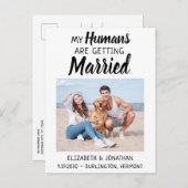 Moderne Foto-Hochzeit rettet das Datum Ankündigungspostkarte (Vorne/Hinten)