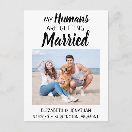 Moderne Foto-Hochzeit rettet das Datum Ankündigungspostkarte (Vorderseite)