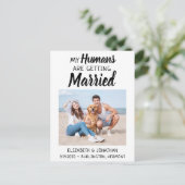 Moderne Foto-Hochzeit rettet das Datum Ankündigungspostkarte (Stehend Vorderseite)