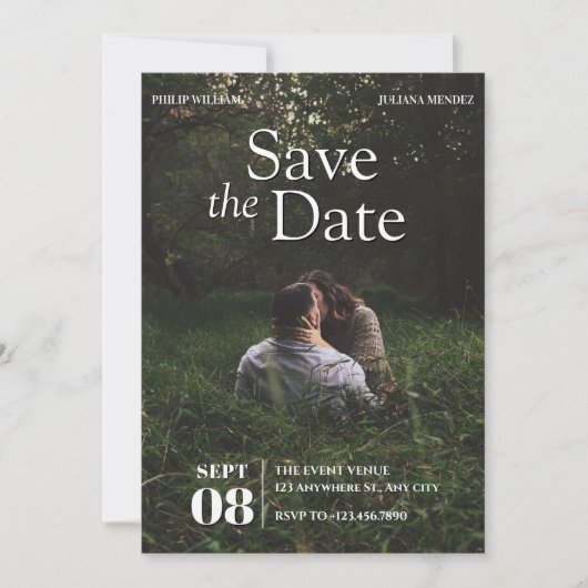 Moderne Foto-Hochzeit Save The Date (Vorderseite)