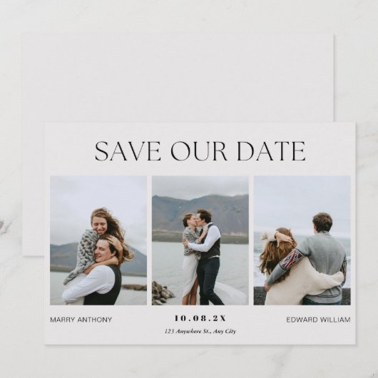 Moderne Foto-Hochzeit Save The Date (Vorne/Hinten)
