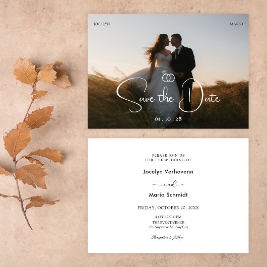 Moderne Foto-Hochzeit Save The Date