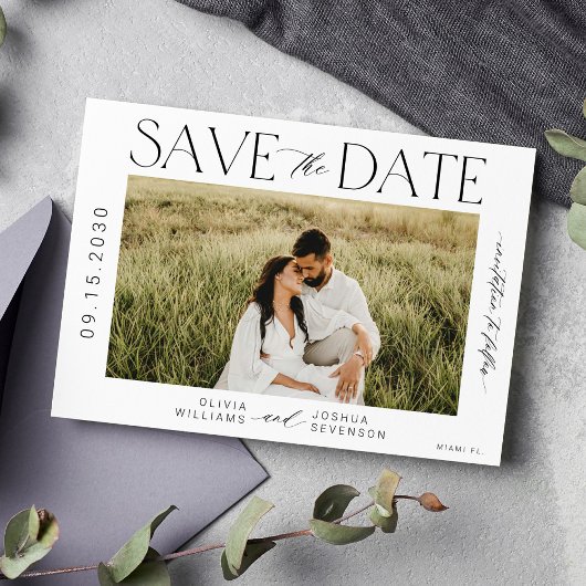 Moderne Foto-Hochzeit Save The Date