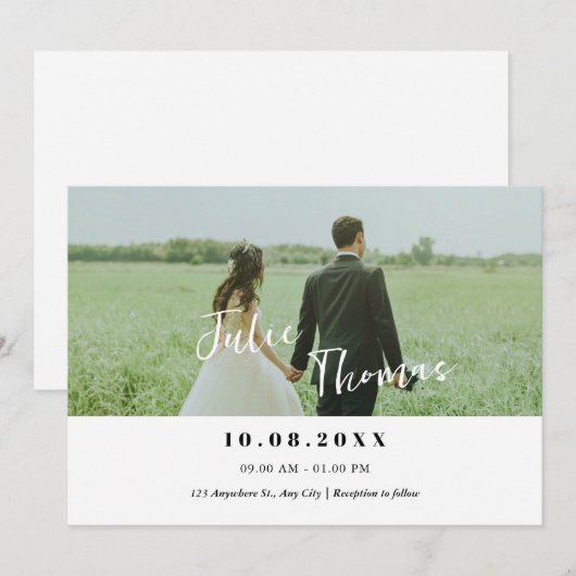 Moderne Foto-Hochzeit Save The Date (Vorne/Hinten)