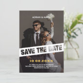 Moderne Foto-Hochzeit Save The Date (Stehend Vorderseite)