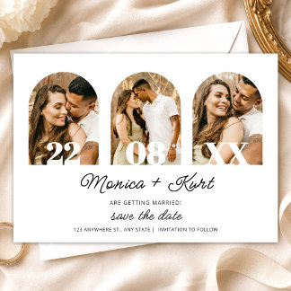 Moderne Foto-Hochzeit Save the Date Minimalistisch Einladung