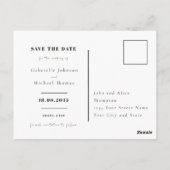 Moderne Foto-Hochzeit 'Save the Date' Postkarte (Rückseite)