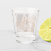 Moderne Foto-Hochzeit Schnapsglas (Rückseite)