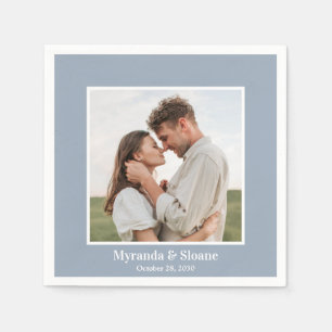 Moderne Foto-Hochzeit Serviette