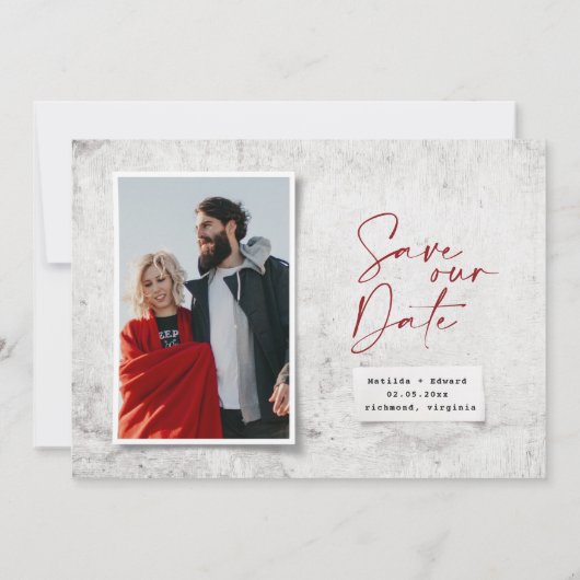 Moderne Foto Hochzeit sparen das Datum (Rückseite)