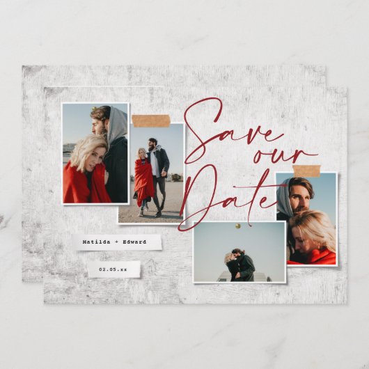 Moderne Foto Hochzeit sparen das Datum (Vorne/Hinten)