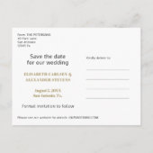 Moderne Foto Hochzeit sparen das Datum Ankündigungspostkarte (Rückseite)