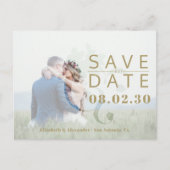 Moderne Foto Hochzeit sparen das Datum Ankündigungspostkarte (Vorderseite)