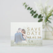 Moderne Foto Hochzeit sparen das Datum Ankündigungspostkarte (Stehend Vorderseite)