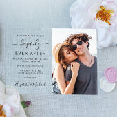 Moderne Foto-Hochzeit spart das Datum Acryleinladungen