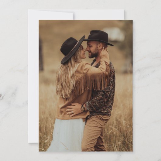 Moderne Foto-Hochzeit spart das Datum Save The Date (Rückseite)