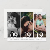 Moderne Foto Hochzeit speichern das Datum Ankündigungspostkarte (Vorne/Hinten)