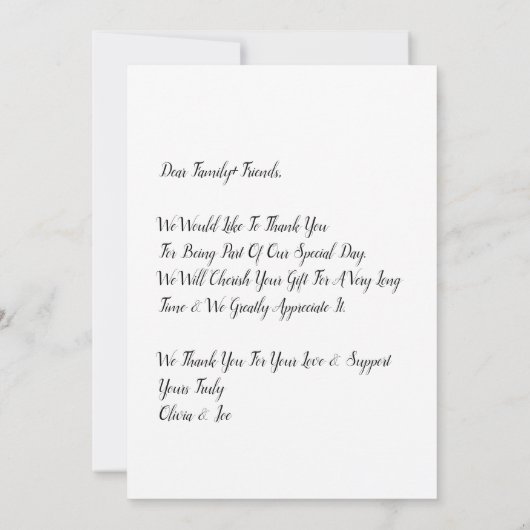 Moderne Foto Hochzeit speichern die Dattelkarte Dankeskarte (Rückseite)