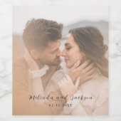 Moderne Foto-Hochzeit Weinetikett (Einzelnes Label)