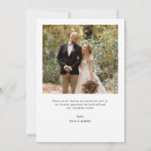 Moderne Foto Hochzeit weiß Grenze danke (Rückseite)