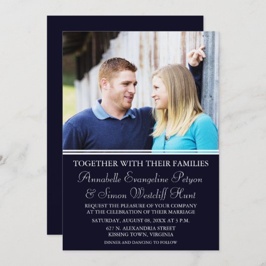 Moderne Foto-Hochzeits-Einladungen Einladung (Vorne/Hinten)