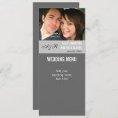 Moderne Foto-Hochzeits-Menü-Karten Menükarte (Vorne/Hinten)