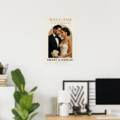 Moderne Foto-Hochzeits-Willkommensschild Poster (Heimbüro)