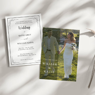 Moderne Foto-Hochzeitseinladung Minimalistisch Ele Einladung