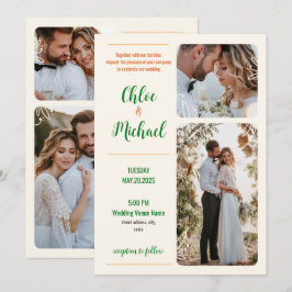 Moderne Foto Hochzeitseinladung mit QR-Code Einladung