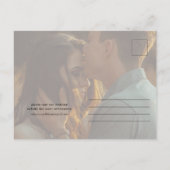 Moderne Foto Hochzeitseinladung Postkarte (Rückseite)