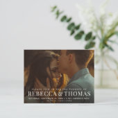 Moderne Foto Hochzeitseinladung Postkarte (Stehend Vorderseite)