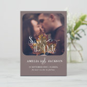 Moderne Foto-Hochzeitseinladung zum Speichern des Save The Date (Stehend Vorderseite)