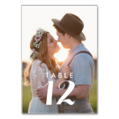 Moderne Foto-Hochzeitsempfang Tischnummer (Rückseite)