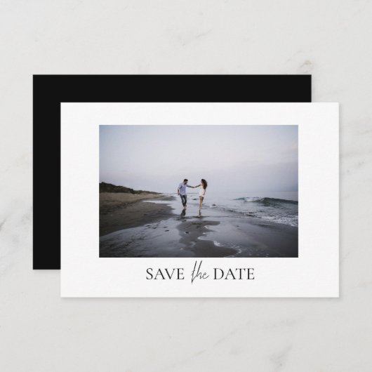Moderne Foto Hochzeitsflat Save the Date Karte (Vorne/Hinten)