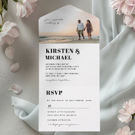 Moderne Foto Hochzeitskarte  Einladung