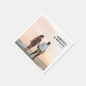 Moderne Foto Hochzeitskarte Einladung Serviette (Ecke)