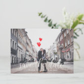 Moderne Foto-Hochzeitskarte mit Skript Save the Da Save The Date (Stehend Vorderseite)