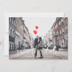 Moderne Foto-Hochzeitskarte mit Skript Save the Da Save The Date
