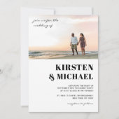 Moderne Foto Hochzeitskartkarte Einladung (Vorderseite)