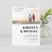 Moderne Foto Hochzeitskartkarte Einladung (Stehend Vorderseite)