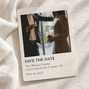 Moderne Foto-Hochzeitskleidung Farben Save the Dat Einladung