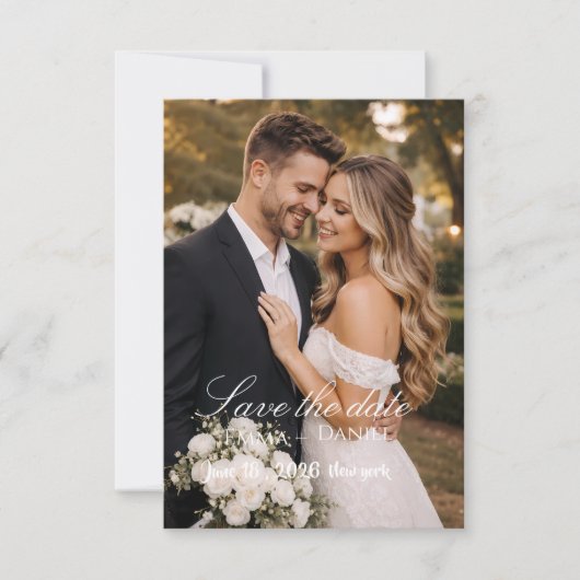 "Moderne Foto-Hochzeitsspeicher-Flat-Save-The-Date Save The Date (Vorderseite)
