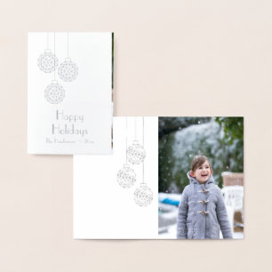 Moderne Foto Holiday Card in Silver Foil Folienkarte